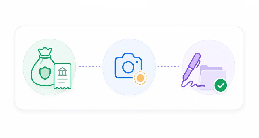 Deposit Evidence and Sign-Off Guide for Cleaner Review symbolic visual